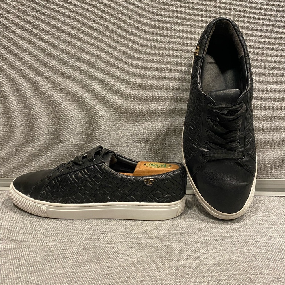 Tory Burch Marion Black Quilted Men's Sneakers size 10 - Picture 8 of 8